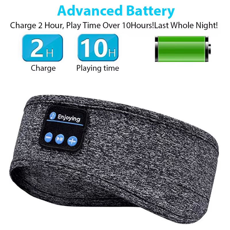 Bluetooth Sleep Headband – Wireless Headphones, Built-In Speakers, Comfortable Fabric, 10-Hour Battery Life