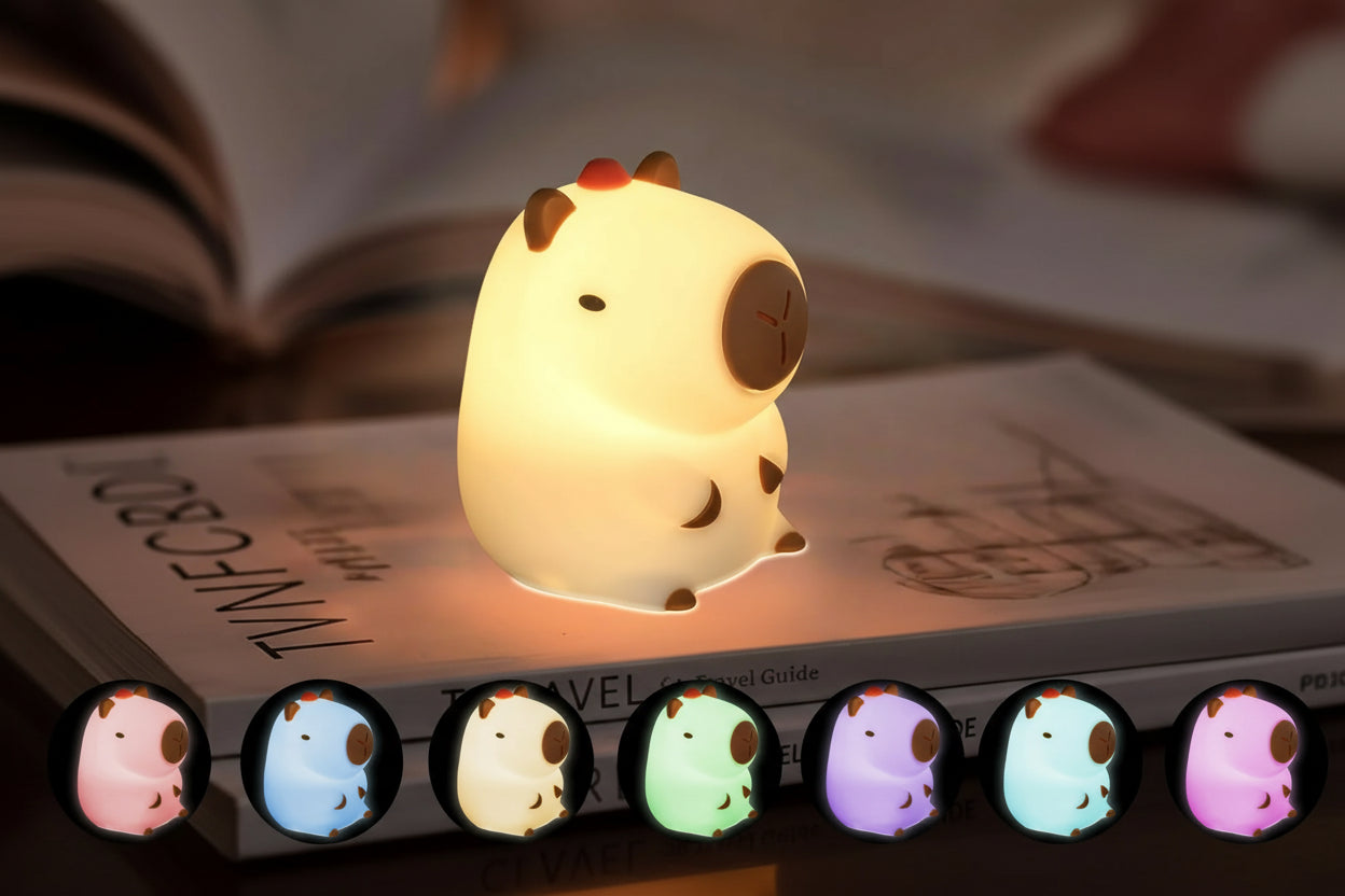 Snuggly Capybara Glow Buddy: The Ultimate Nighttime Cuddle Lamp for your Little One!