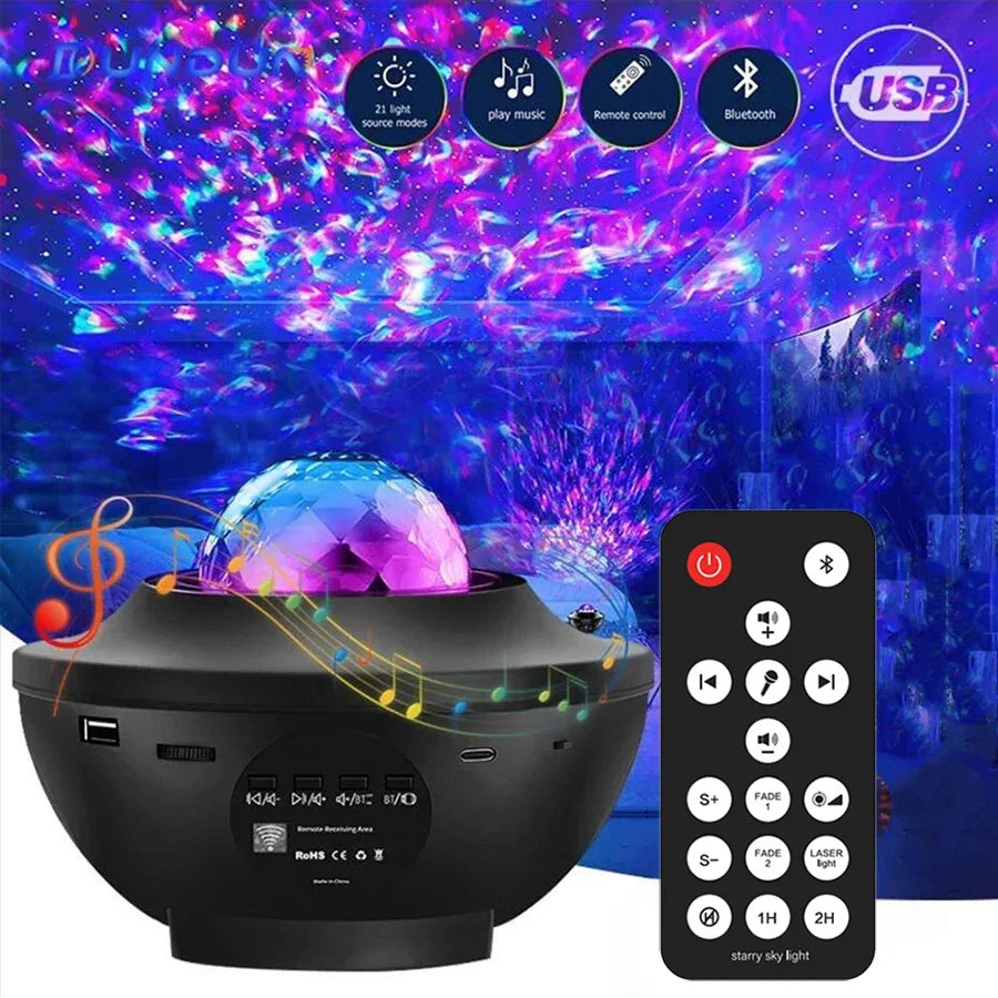 Galaxy Projector Night Light with Bluetooth Speaker